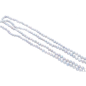 Perlenkette Süsswasserperlen Endlos Grautöne Damen Länge 148 cm