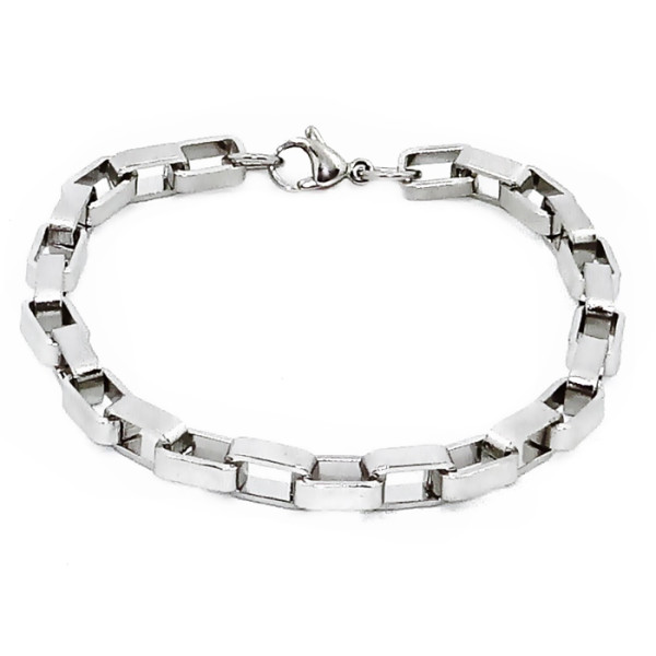 Armband, Edelstahl, Design "Ankerarmband", Silberfarben, Damen, Herren