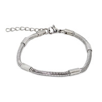 Armband, Edelstahl, Design "Schlangenarmband", Silberfarben, Damen