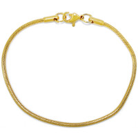 Armband, Edelstahl, Design "Schlangenarmband", Goldfarben, Damen