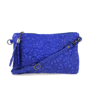 Unterarmtasche Umhängetasche Mehrere Farben Echt Leder Damen Made in Italy Royalblau