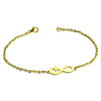 Armband Edelstahl Goldfarben Silberfarben Floral Infinity Damen Infinity mit Kreuz - goldfarben