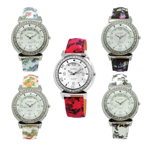 Classix Damenuhr Uhr Strasssteine mehrfarbige Armbänder Damen
