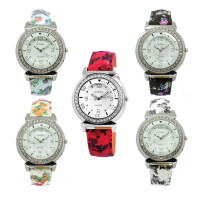 Classix Damenuhr Uhr Strasssteine mehrfarbige Armbänder Damen