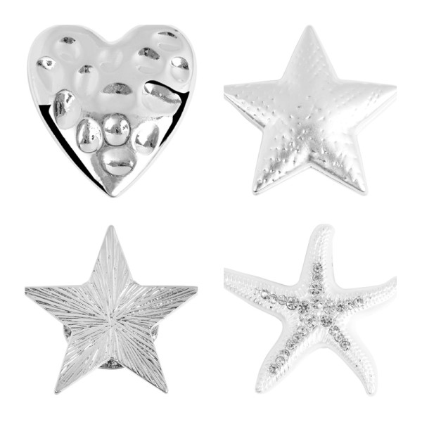 Türkis & Silber Sterne Design Nickle Free Magnet Stern Brosche Schal Pin Clip