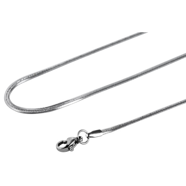 Halskette Edelstahl Silberfarben Schlangekette Damen 40 cm .- 50 cm Modell 5 - 45 cm, 5 cm, 3 mm