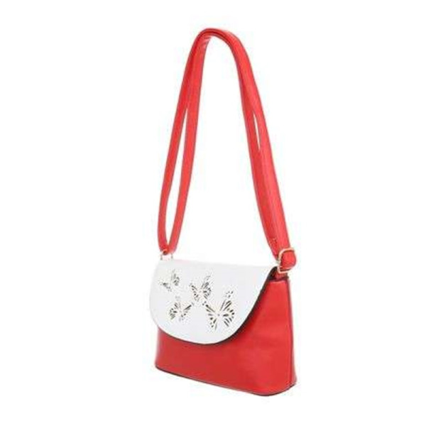 Damenhandtasche Handtasche Umhängetasche Kunstleder Rot-Weiß Damen Mädchen