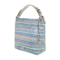 Damenhandtasche Handtasche Umhängetasche Shopper Kunstleder mit Lurex Mehrfarbig Blau Damen Mädchen