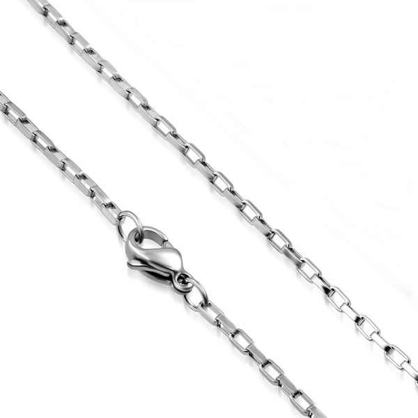 Halskette Edelstahl Silberfarben Fantasy Länge 40 cm 45 cm 50 cm Damen Herren Modell 1 - Länge 45 cm, Stärke 2 mm