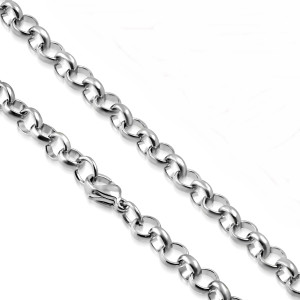 Halskette Edelstahl Silberfarben Erbskette Länge 55 cm  60 cm 55 cm / 5 mm