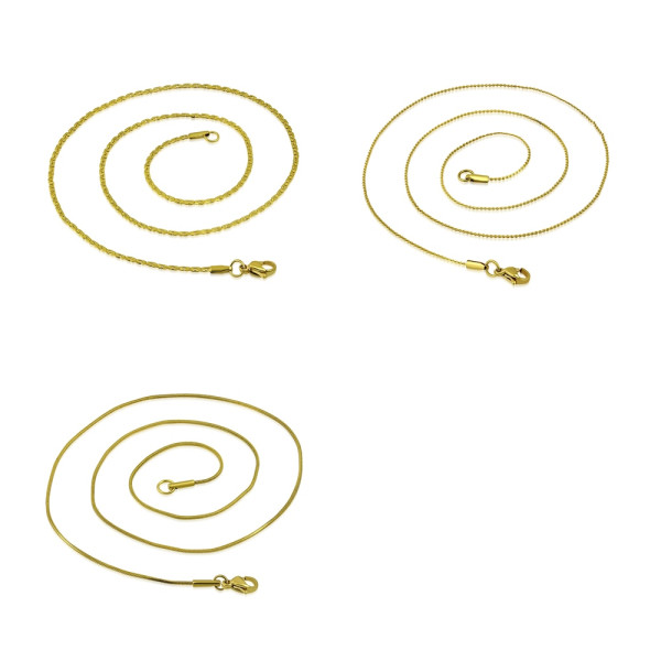 Halskette Edelstahl Schlangenkette Goldfarben Länge 45 cm Stärke 1 mm 1,5 mm