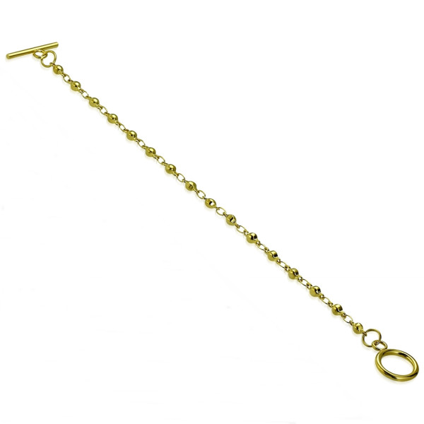 Armband Kugelarmband Edelstahl Goldfarben Knebelverschluss Damen Länge 19 cm