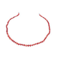 Collier Perlenkette Süsswasserperlen Barock Rot Damen Länge 48 cm 52 cm Modell 2 - 52 cm