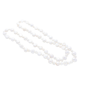 Perlenkette Süsswasserperlen Barock Endlos Weiß Damen Länge 88 cm