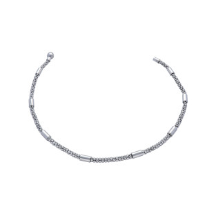 Halskette Armband Schmuckset Mesh Edelstahl Silber Damen Verschiedene Längen Modell 1
