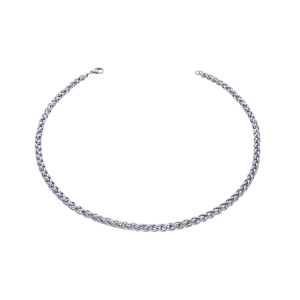 Halskette Edelstahl Kordelkette Silberfarben Damen Herren Länge 51 cm Stärke 5,5 mm