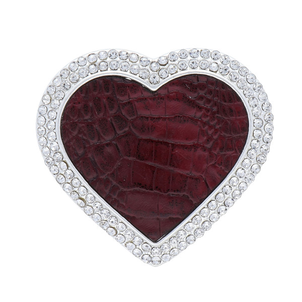 Magnet Brosche für Schal Taschen Kleidung Strass Steine Silber Rosegold Magnetbrosche Herz  Damen Design 1