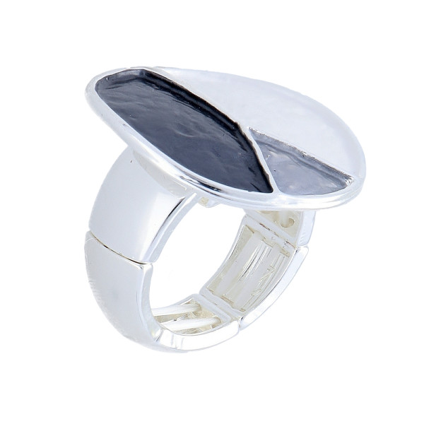 Damenring Elastisch Kleinste Ringgröße 56 Metall Rhodiniert Silberfarben Peace Frieden Damen