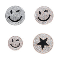 Magnet Brosche für Schal Taschen Kleidung Strass Steine Gold-, silber-, rosegoldfarben Smile Stern